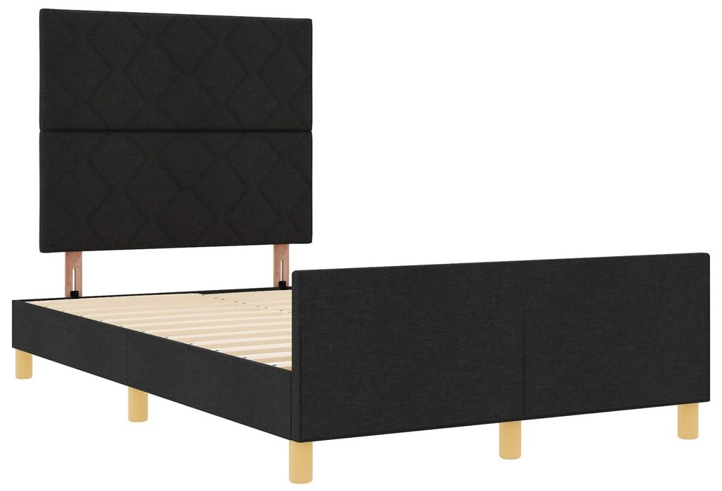 Cama de tecido preta vidaXL 120x200 cm