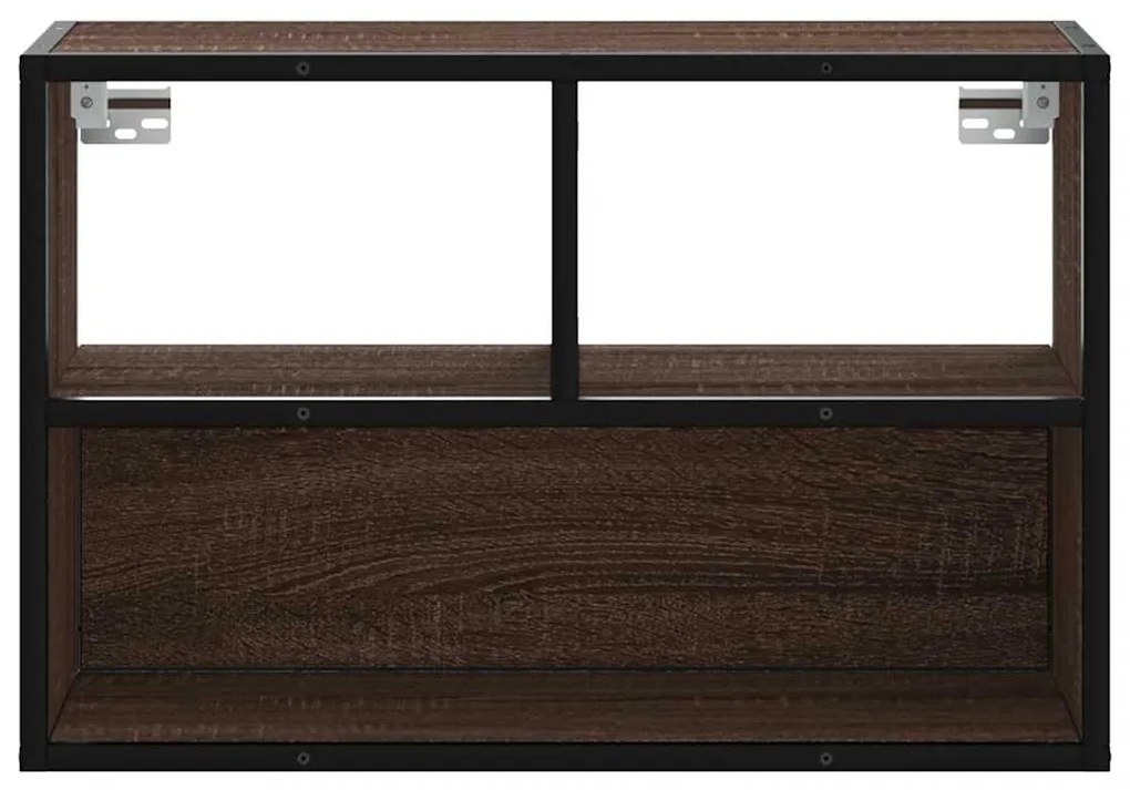 Móvel p/ TV 60x31x39,5cm deriv. madeira/metal carvalho castanho