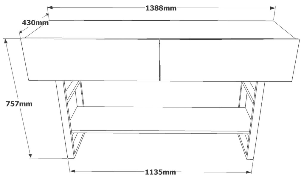 Console ML24 – Atlantic Pine – 139 x 75,7 x 43 cm