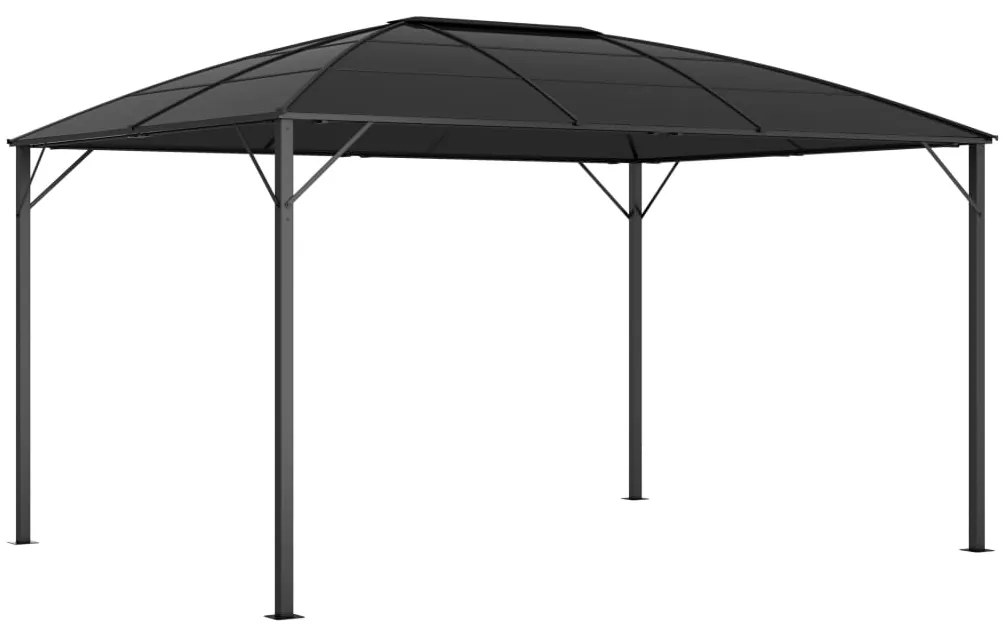 Gazebo com cortinas 400x300x265 cm antracite