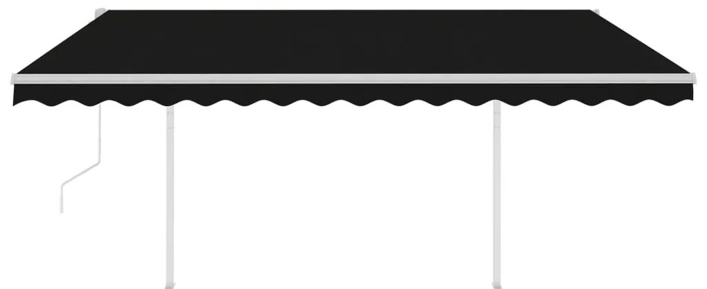 Toldo retrátil automático com postes 4,5x3,5 m antracite