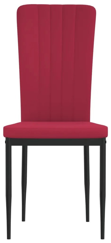 Cadeiras de jantar 2 pcs veludo vermelho tinto