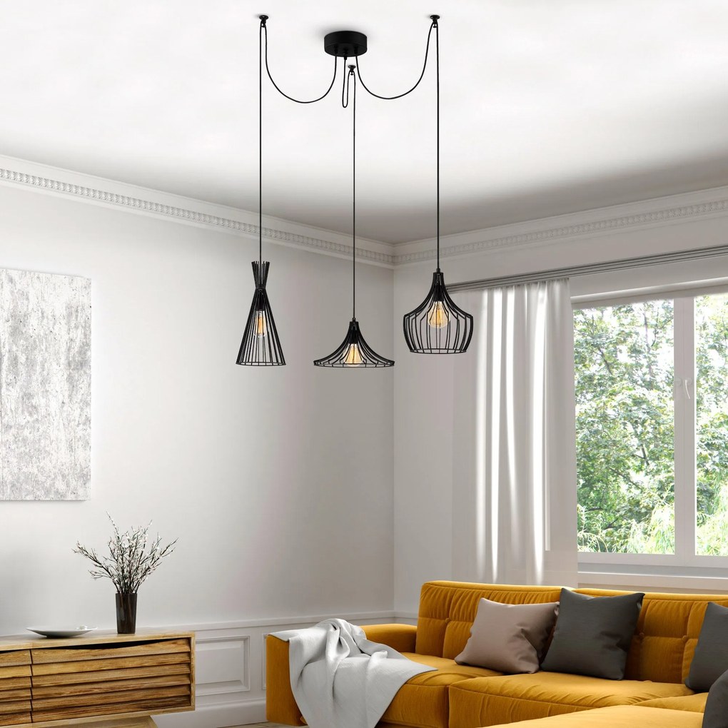 Candeeiro de Teto Mezopotamya – Preto – 114 cm de Diâmetro x 130 cm de