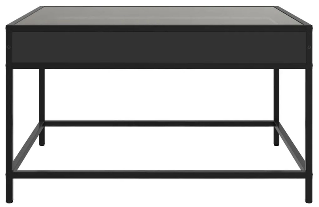 Mesa de centro luzes LED Infinity 70x50x41 cm preto