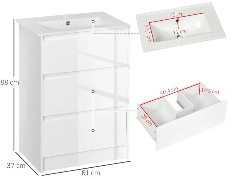 Armário com Lavatório Tamy - Design Contemporâneo