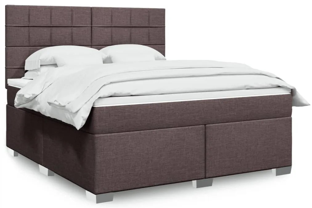 Cama com molas/colchão 180x200 cm tecido castanho-escuro