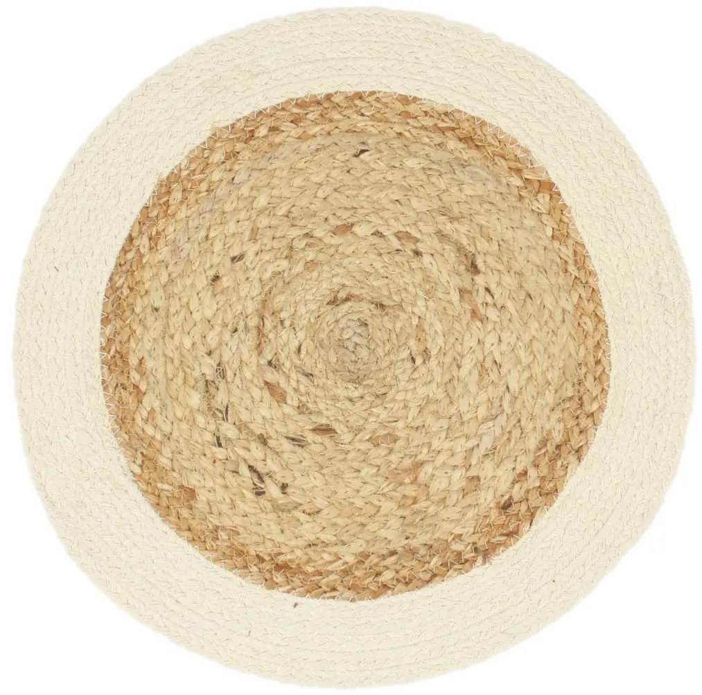 Individuais de mesa 6 pcs juta e algodão 38 cm redondo natural