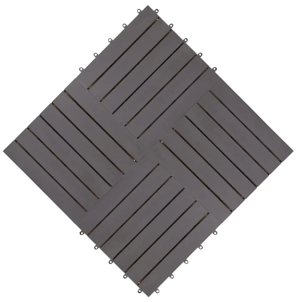 Ladrilhos de terraço 30 pcs 30x30 cm acácia maciça cinzento