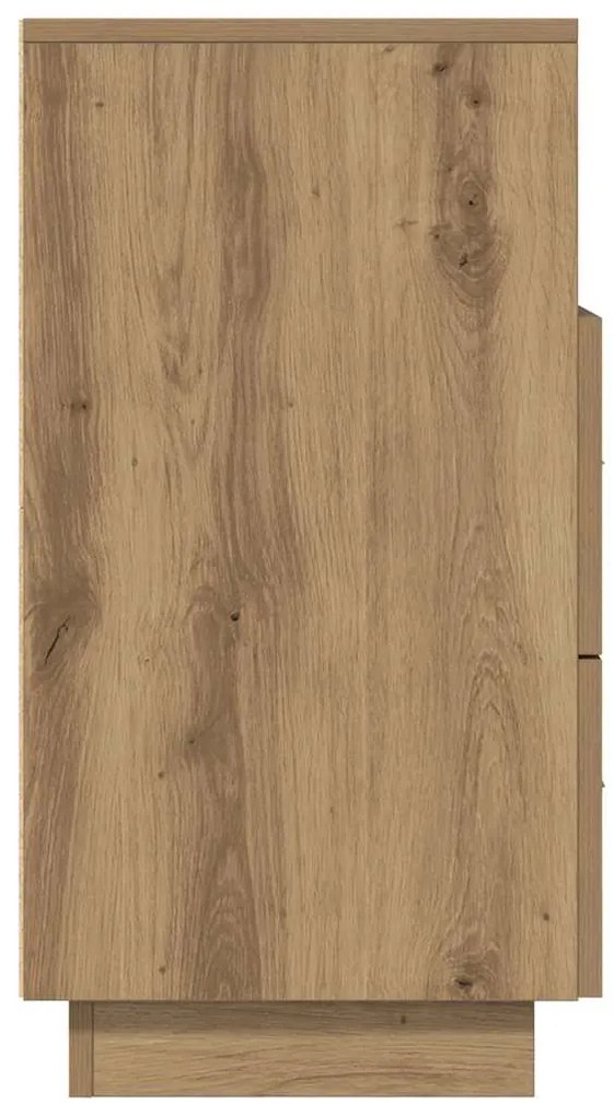 Mesa de cabeceira com 2 gavetas 36x36x68 cm carvalho artisiano