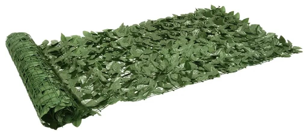 Tela de varanda com folhas verde-escuras 400x100 cm