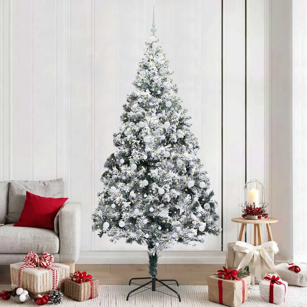 vidaXL Árvore de Natal Artificial Branco 240 cm PVC, Aço e Plástico