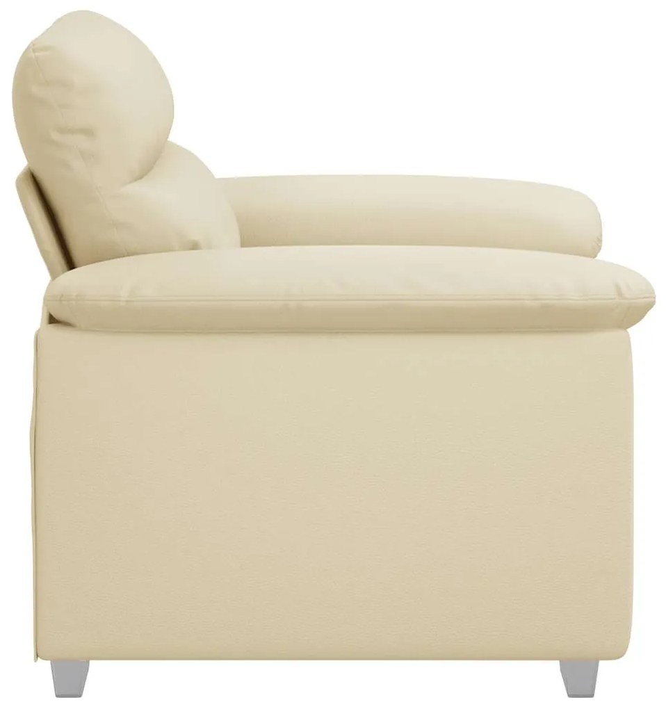 Poltrona 60 cm couro artificial creme