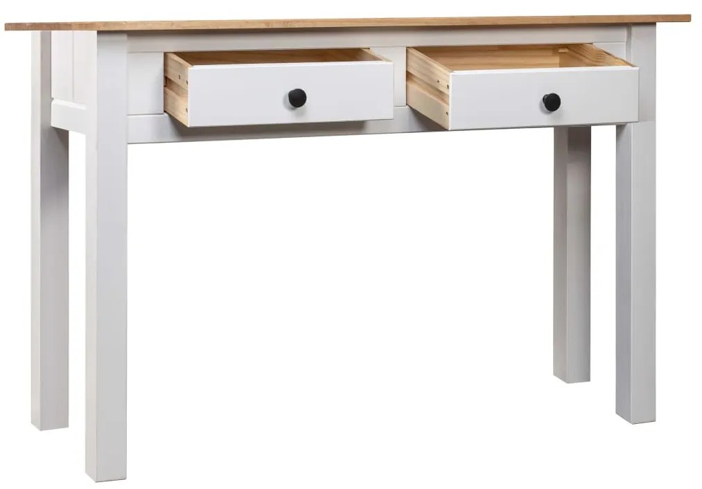 Mesa consola 110x40x72 cm pinho maciço Panama branco