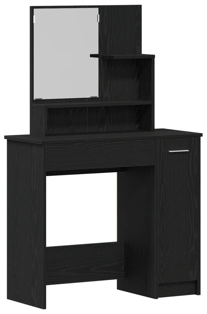 Conjunto de Toucador vidaXL Carvalho Preto Madeira Engenheirada