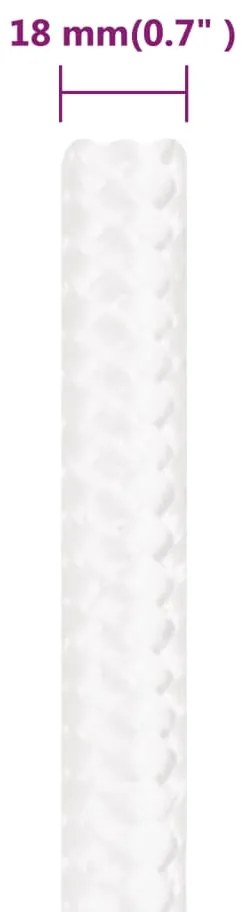 Corda de barco 18 mm 100 m polipropileno branco completo