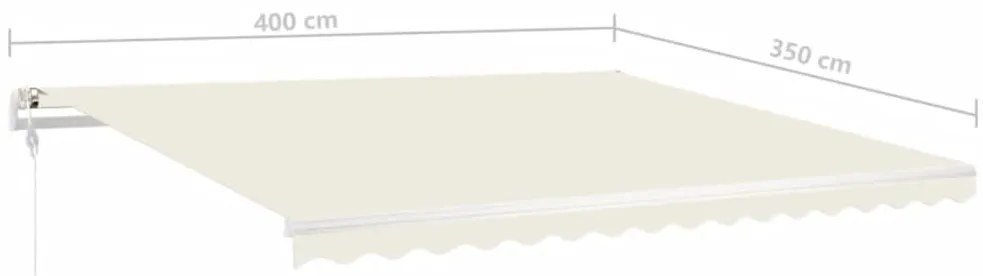 Toldo retrátil manual com postes 4x3,5 m cor creme