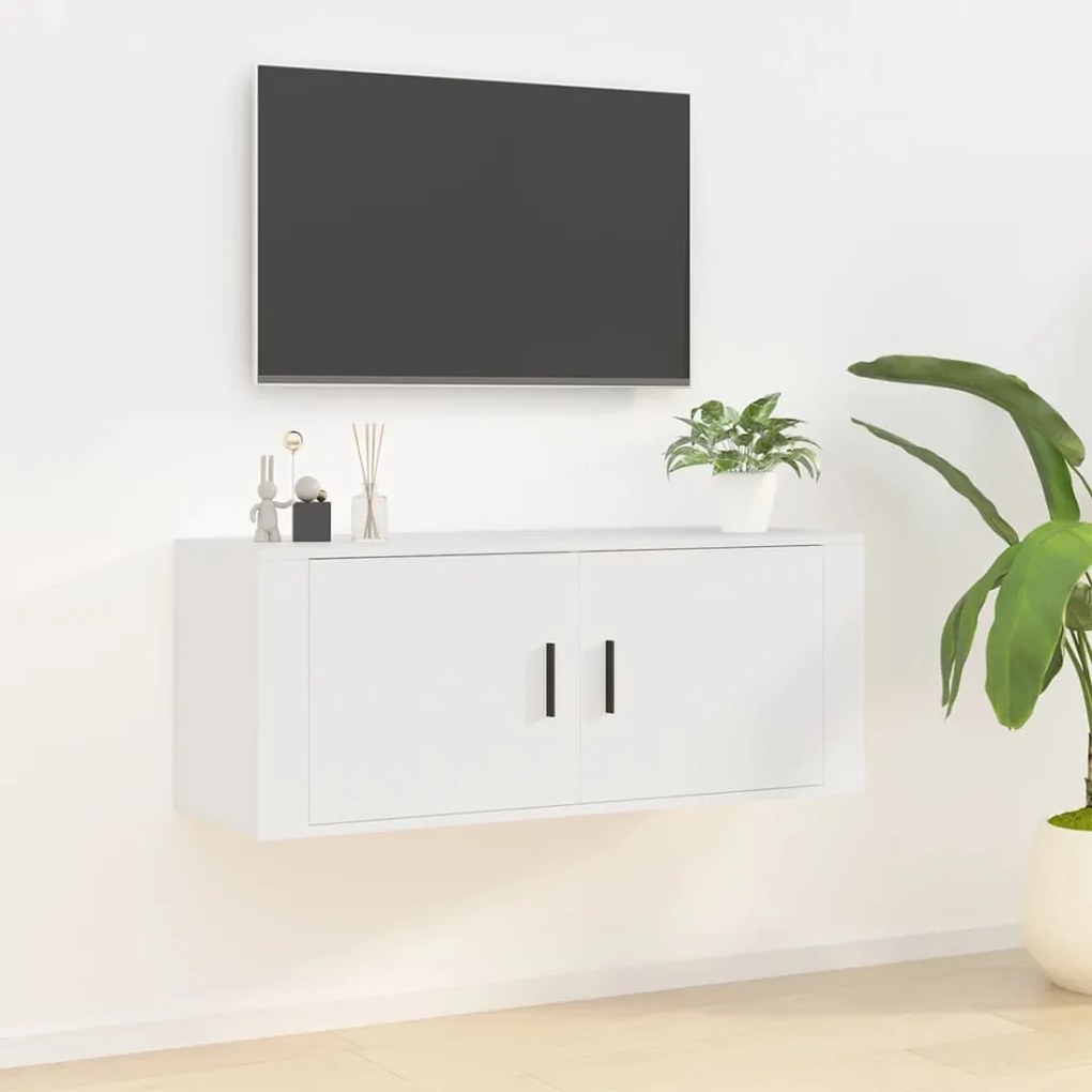 vidaXL Móvel de TV de parede 100x34,5x40 cm branco