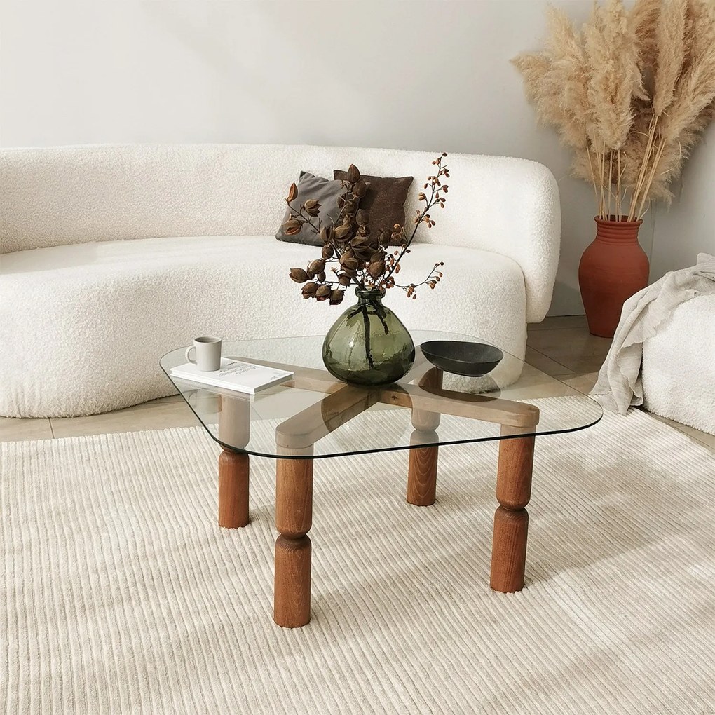 Mesa de Centro Kei – Nogueira – 80x40x80 cm