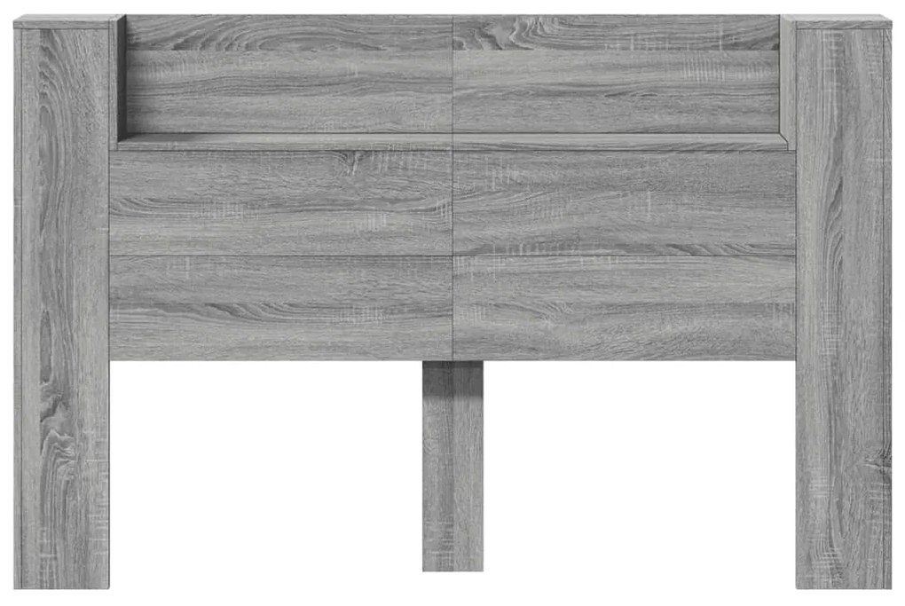 Armário de cabeceira c/ luzes LED 160x16,5x103,5cm cinza sonoma