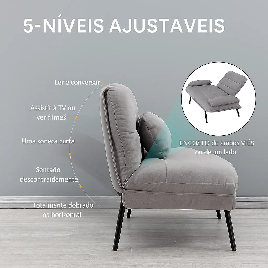 Sofá-Cama Reclinável com Capa Dobrável – Loulé – 3 Lugares – Verde Cla