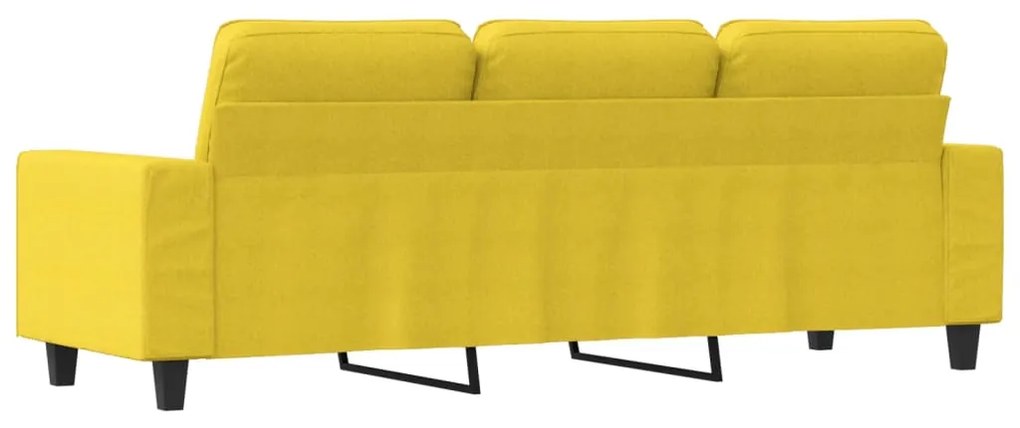 Sofá de 3 lugares 180 cm tecido amarelo-claro