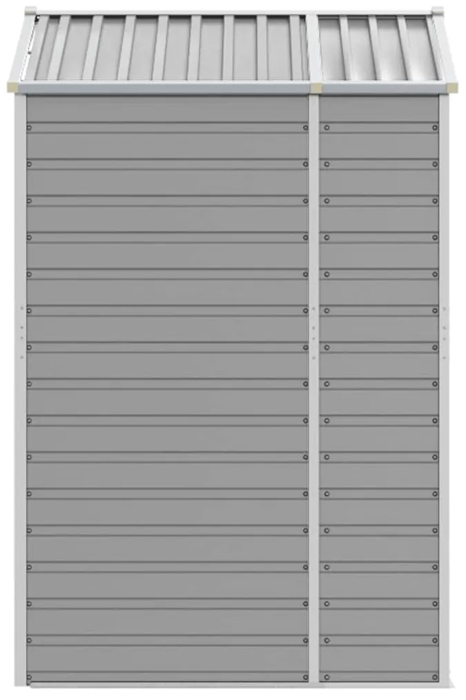 Abrigo de jardim 191x130x198 cm aço galvanizado cinzento-claro