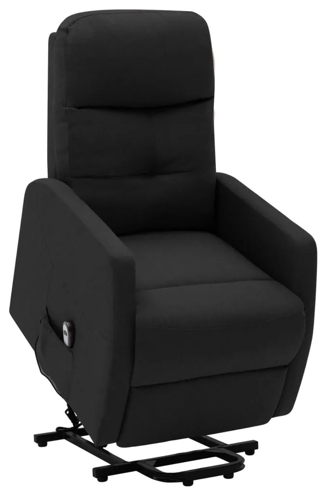 vidaXL Poltrona elevatória tecido preto