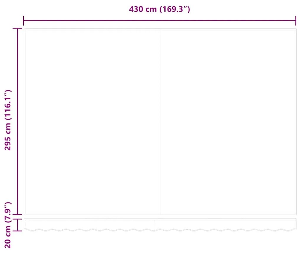 Toldo retrátil manual 450x300 cm bordô