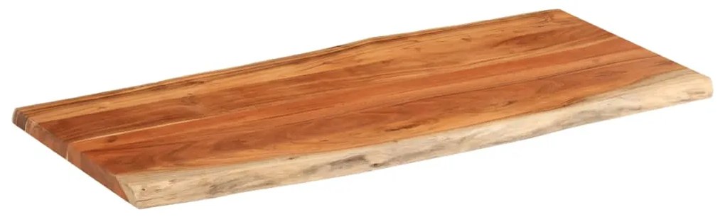 Tampo de mesa retangular borda viva 140x60x2,5 cm acácia maciça