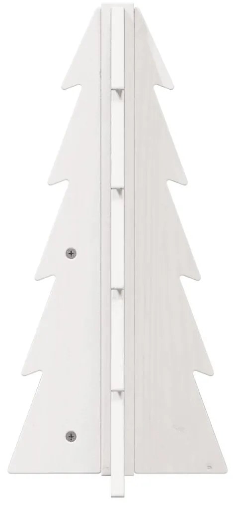 Árvore de Natal decorativa 49 cm madeira de pinho maciça branco