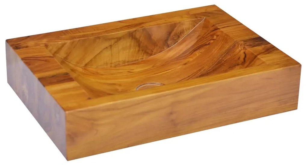 Lavatório em madeira de teca maciça 50x35x10 cm