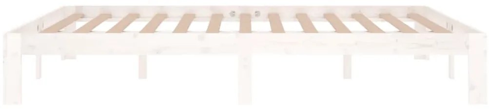 Estrutura de cama king 150x200 cm madeira maciça branco