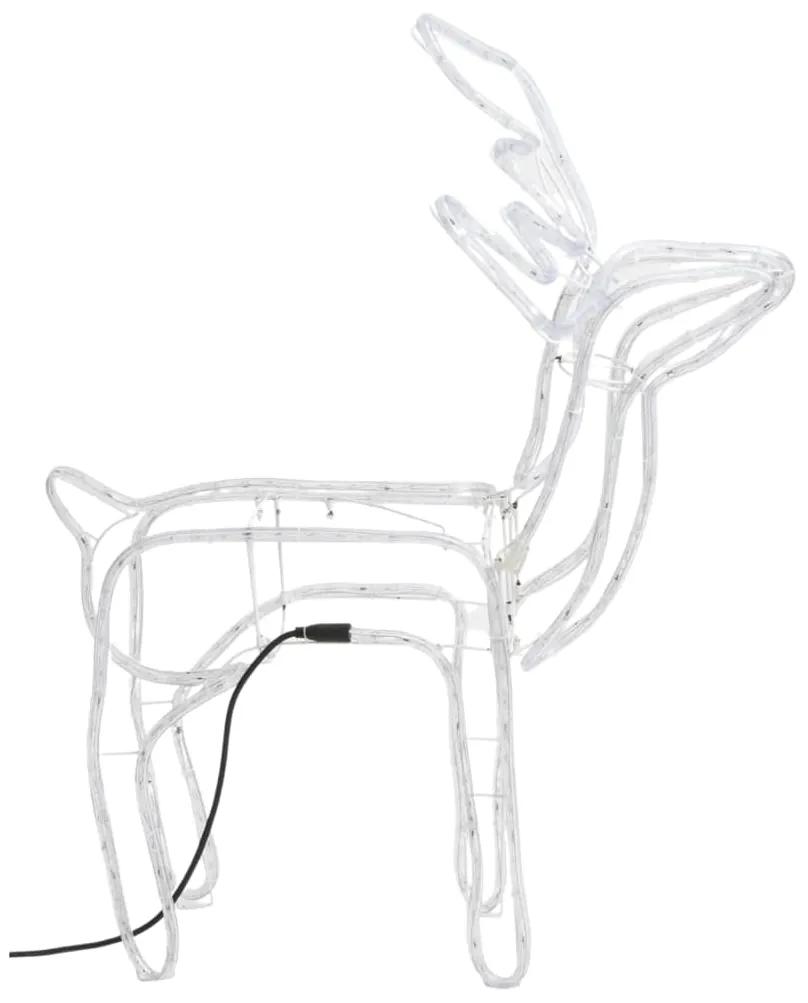 Figura de rena de Natal 76x42x87 cm branco quente