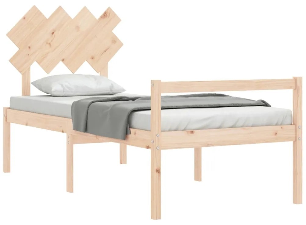 Cama para idosos com cabeceira 90x200 cm madeira maciça