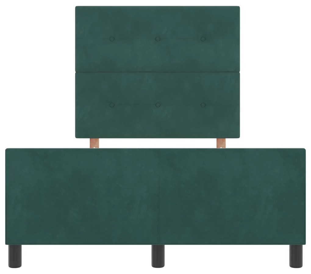 Cama vidaXL em Verde Escuro, 120x190 cm, Feita de Veludo