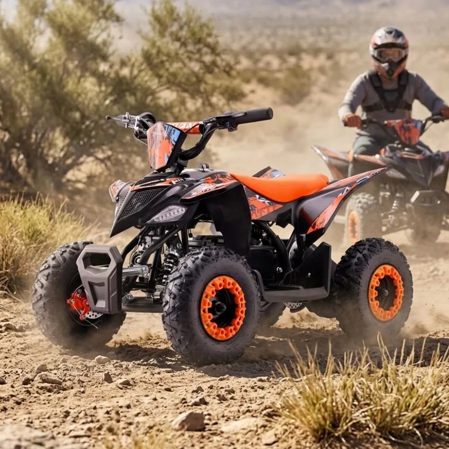 MINI MOTO 4 PARA CRIANÇAS 800W Ratte COM LIMITADOR 3 Posições Laranja