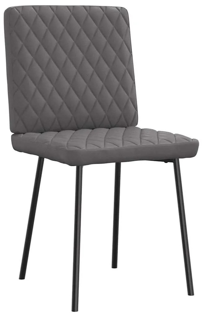 Cadeiras de jantar 6 pcs couro artificial cinzento
