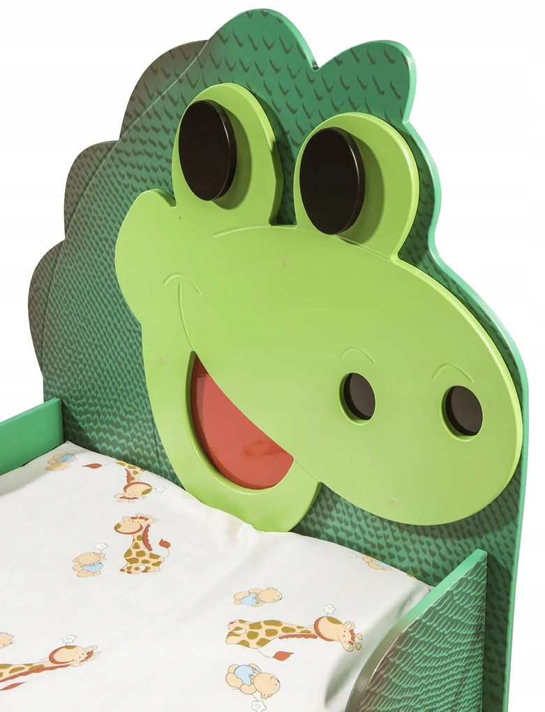 Cama para criança Animais Dinossauro Grande 205 x 97 x 120 cm, Oferta colchão e Estrado, confortável, capacidade de 100 kg  Verde