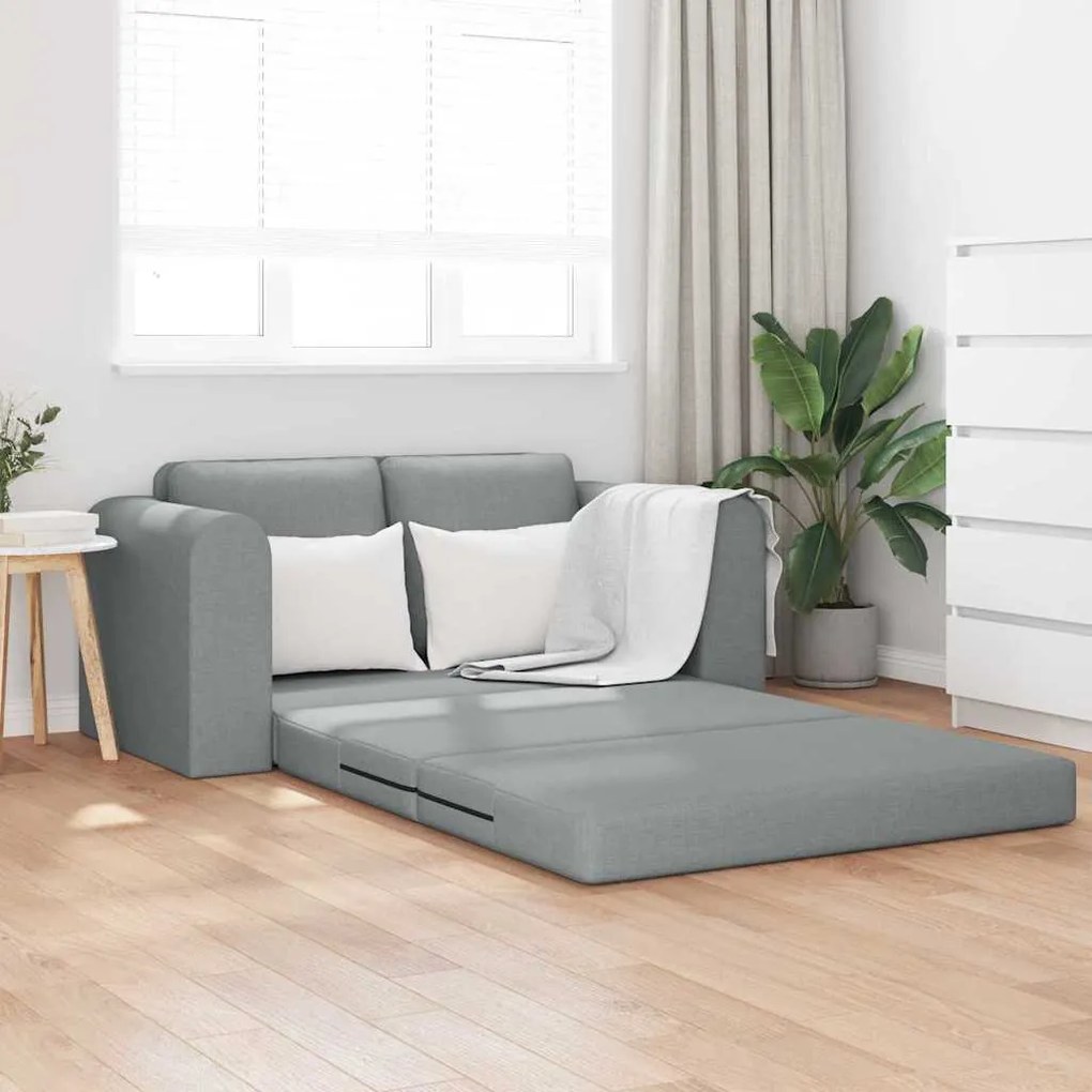 vidaXL Sofá-Cama 60cm Cinzento-claro tecido