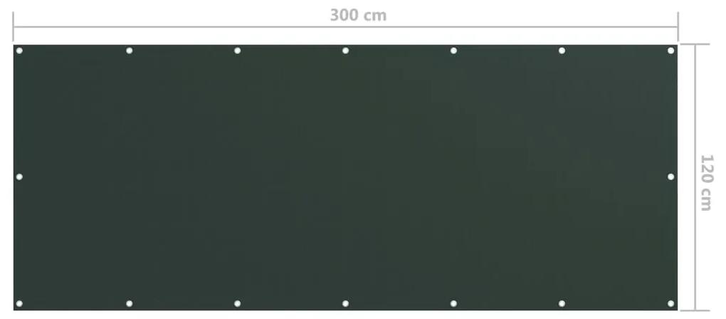 Tela de varanda 120x300 cm tecido Oxford verde-escuro