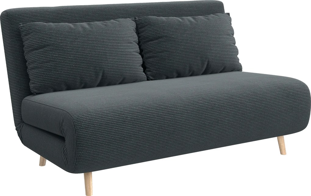 HOMCOM Sofá-cama, cama para hóspedes, encosto reclinável em 3 posições, cotelê, até 120 kg, 141 x 90 x 81 cm, Cinza escuro | Aosom Portugal