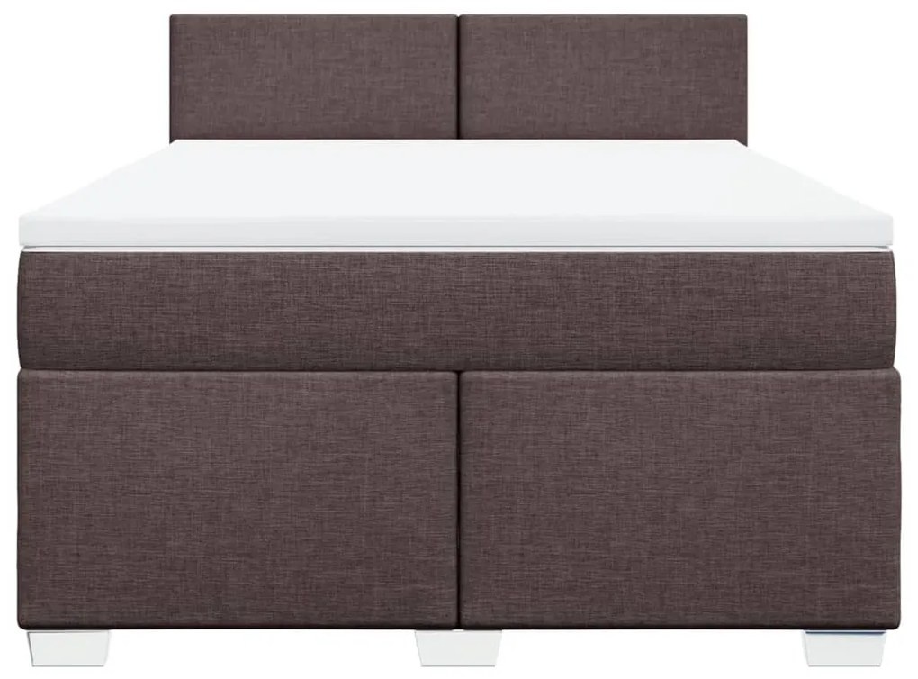 Cama com molas/colchão 140x200 cm tecido castanho-escuro