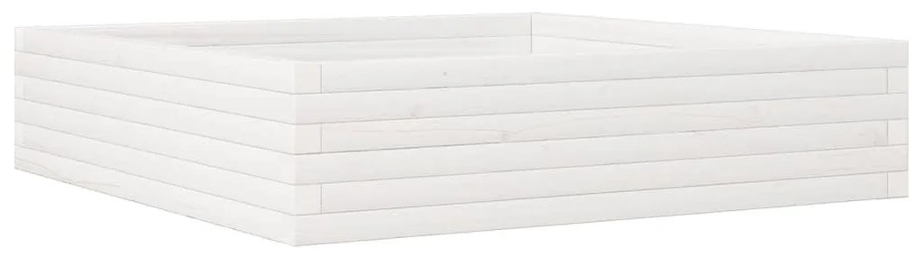 Vaso/floreira jardim 100x100x23 cm madeira pinho maciça branco