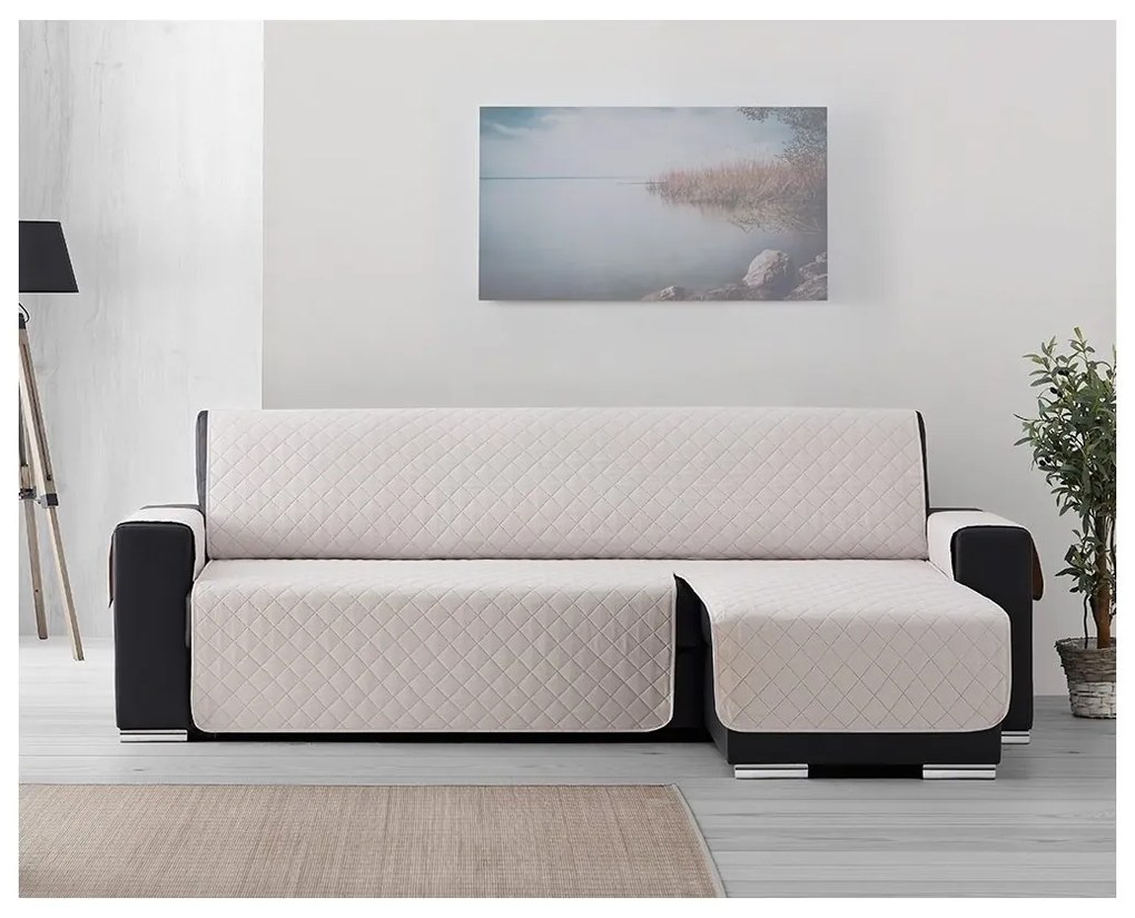 Capa de Sofá Chaise Longue Acolchoada (Cor Pastel)