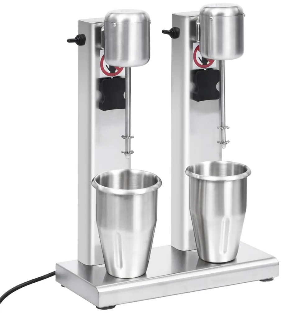 Misturador para batidos com copos duplos aço inoxidável 2 L
