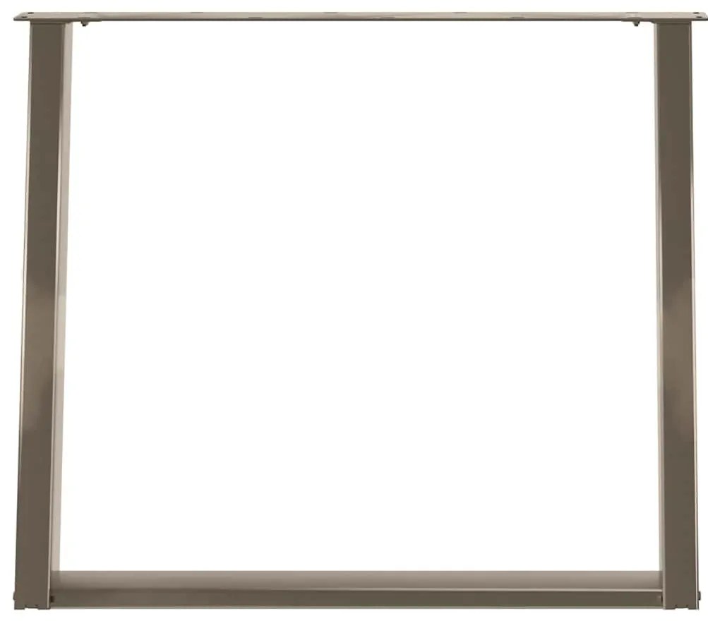 Pés para mesa de jantar em formato de U, 2 peças, aço natural, 100x(72