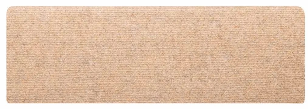 Tapetes de escada autoadesivos 30 pcs 65x21x4 cm creme