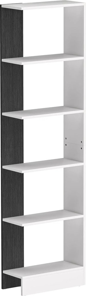 HOMCOM Móvel Estante Vertical de 5 Prateleiras, Estante Organizadora Salva-Espaço Moderna em Madeira, Estante para Casa de Banho, Sala, Quarto, Escritório e Estudo, 45x21x170 cm, Branco e Preto | Aosom Portugal
