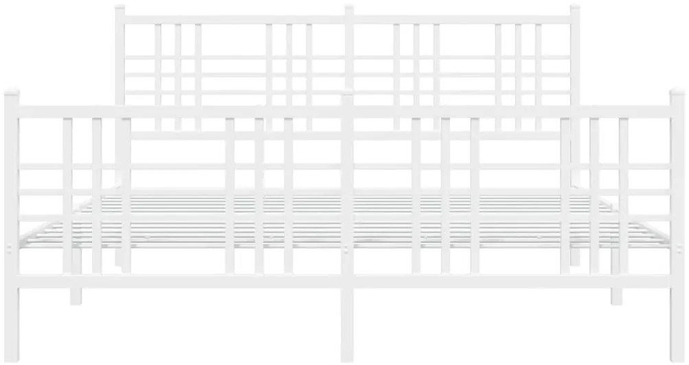 Estrutura de cama com cabeceira e pés 160x200 cm metal branco