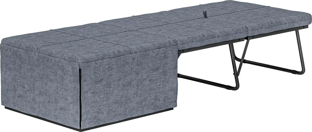 Cama Dobrável "Açores" com Capa de Proteção - Cinza - 180x68 cm - Meta